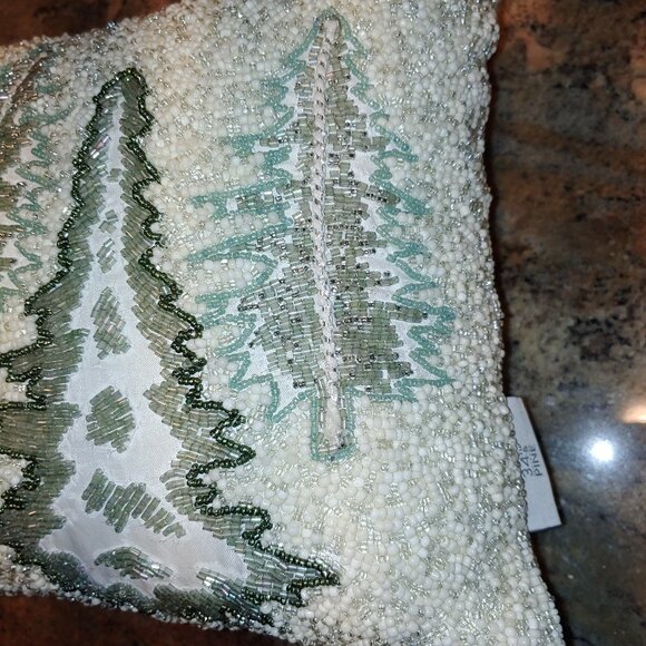34th & Pine Holiday Tree Bling Beaded Decorator Lumbar Throw Pillow 15x11x6" - Picture 12 of 12